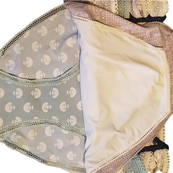 NEW Lucky Brand 5 pk multi color/pattern lace waisted bikinis L‎ - Picture 8 of 8